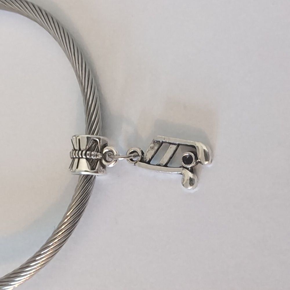 Silver Music Note Dangle Charm for‎ Pandora Style Bracelet